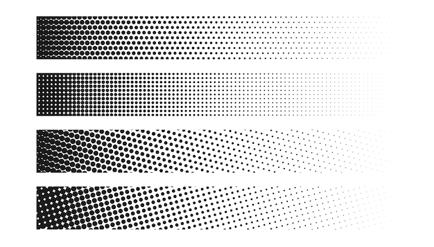 Wide halftone banner set of four