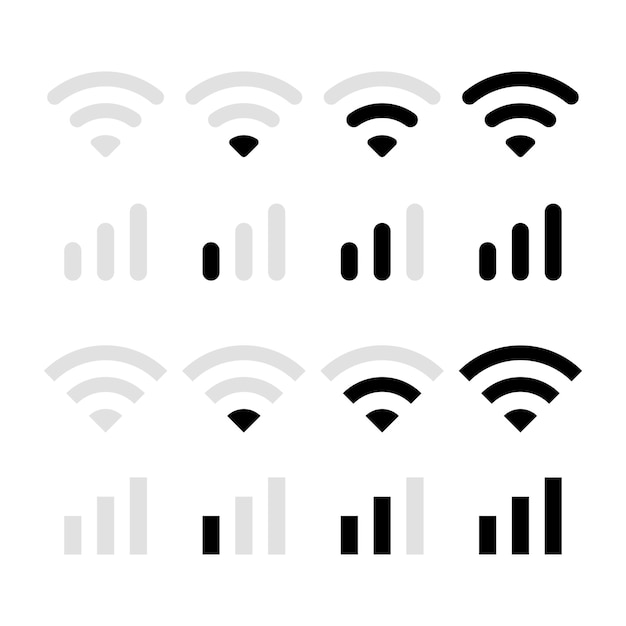 Free vector wifi and signal bars set