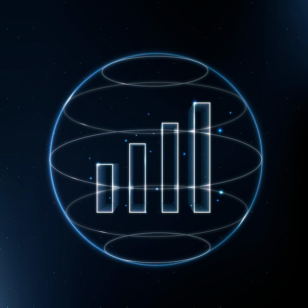 Wifi signal communication technology blue icon with bar chart