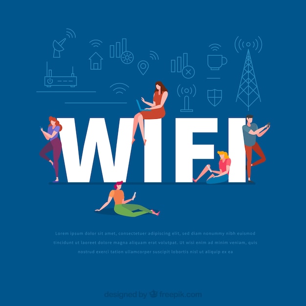 Free Vector wifi word concept