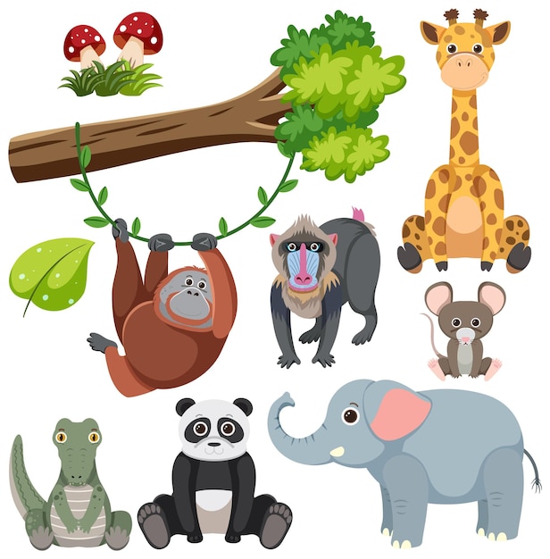 Free Vector wild animals cartoon collection