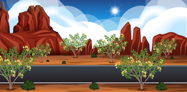 Wild desert landscape at daytime scene