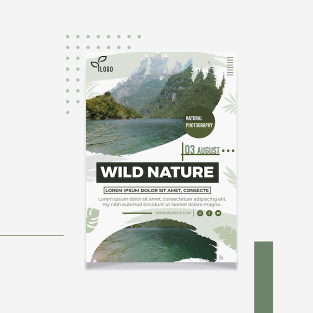 Free Vector wild natural photography poster