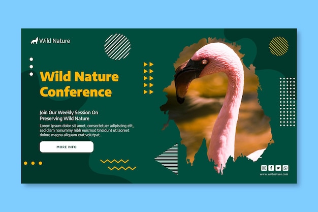 Wild nature banner template with photo