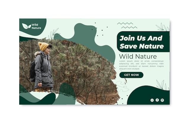 Free Vector wild nature banner template