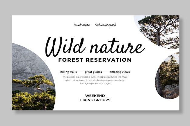 Free Vector wild nature banner template