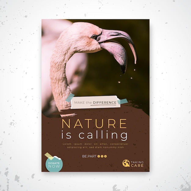 Free Vector wild nature flyer template