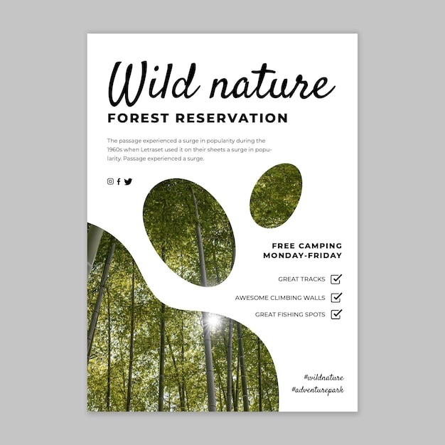 Free vector wild nature flyer template