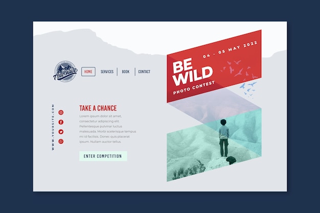 Free Vector wild nature landing page