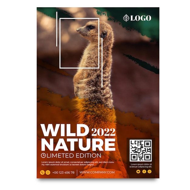 Wild nature poster template