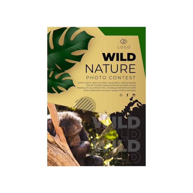 Wild nature poster template