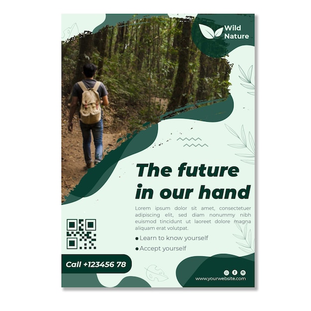 Wild nature poster template