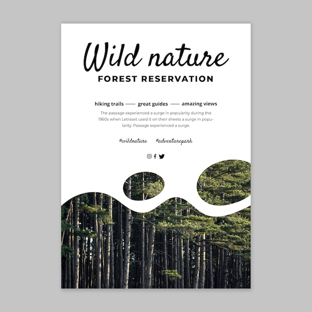 Free Vector wild nature poster template