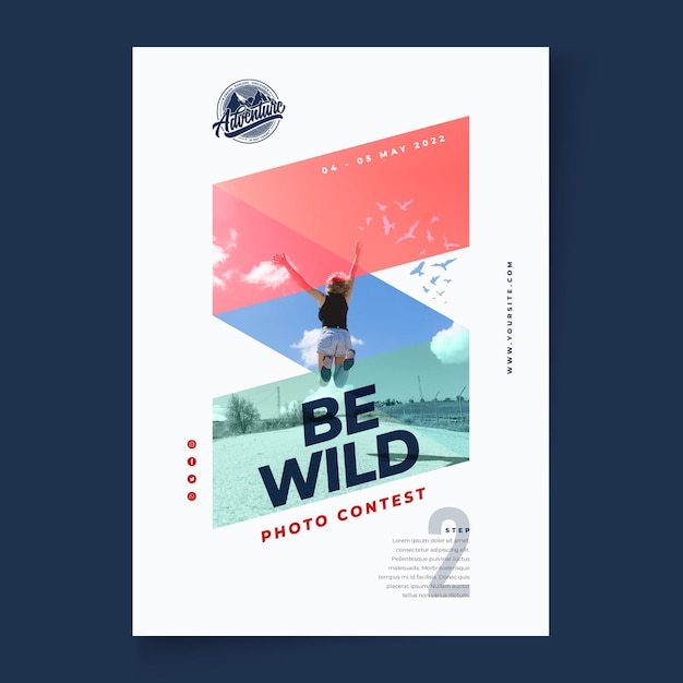 Free Vector wild nature vertical poster