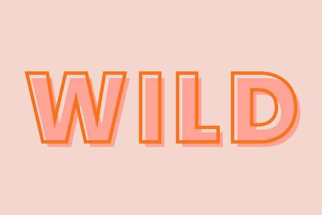 Free Vector wild typography on a pastel peach background vector