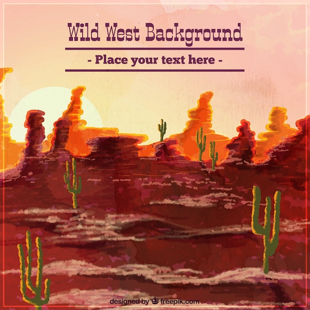 Free Vector wild west background with cactus