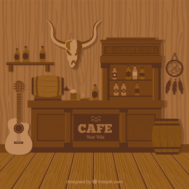 Free Vector wild west cafe background