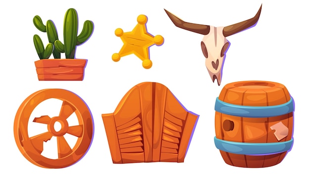 Free Vector wild west saloon decorative elements