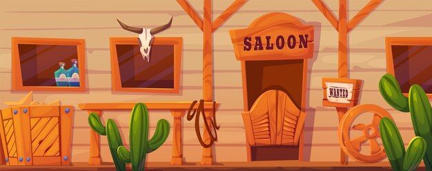 Wild west saloon exterior facade