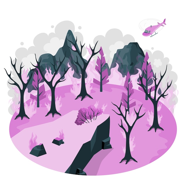 Free vector wildfire concept illustration