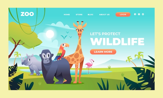 Wildlife landing page template