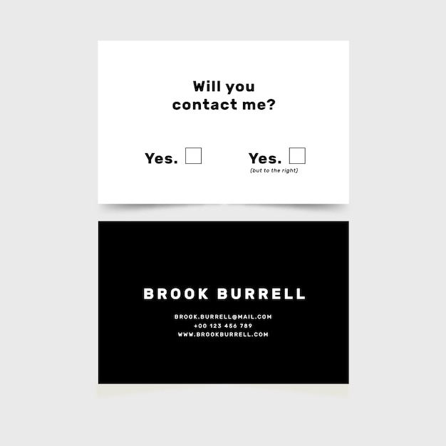 Free Vector will you contact me text business card