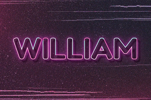 Free Vector william name font block letter typography