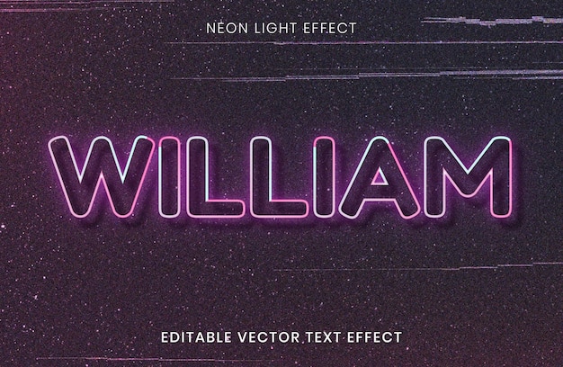 Free Vector william name font editable vector text effect