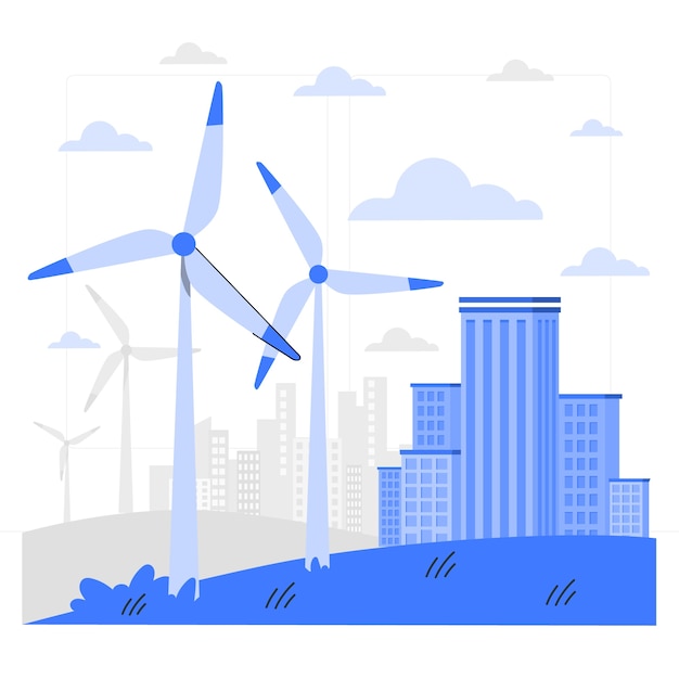 Free Vector wind energy concept illustration