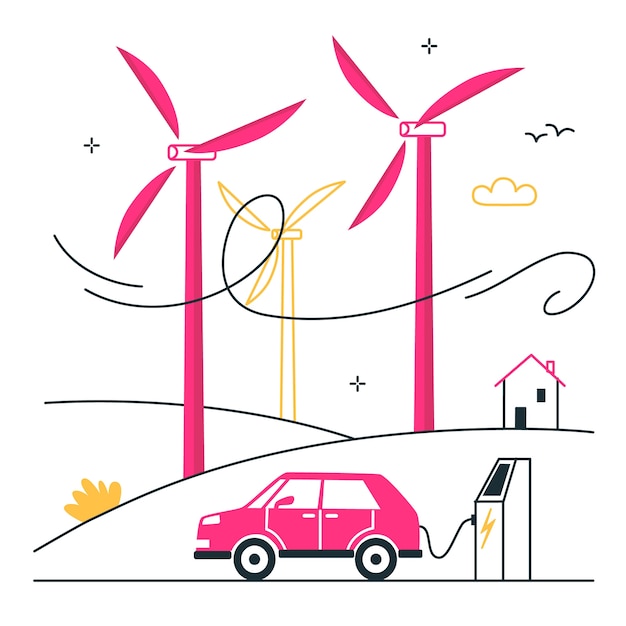 Free vector wind energy concept illustration