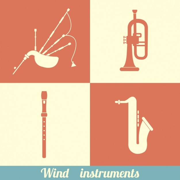 Free vector wind instruments design