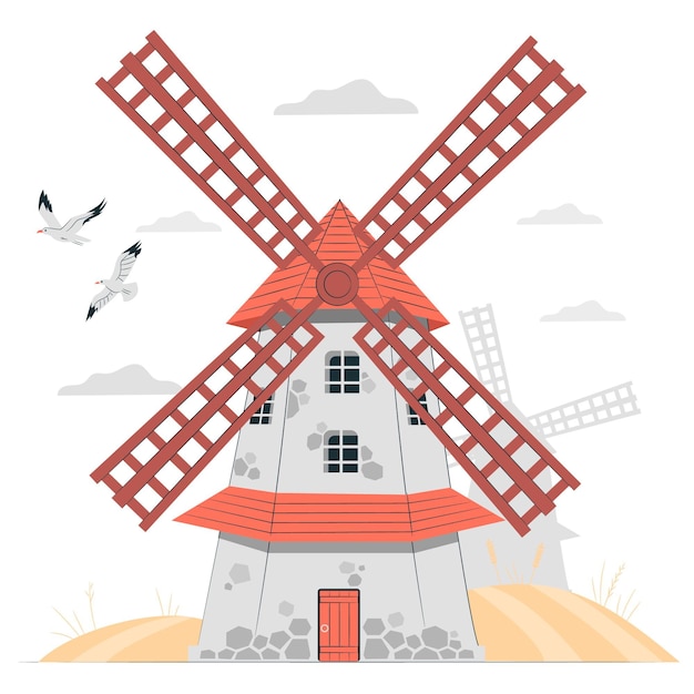 Windmill concept illustration