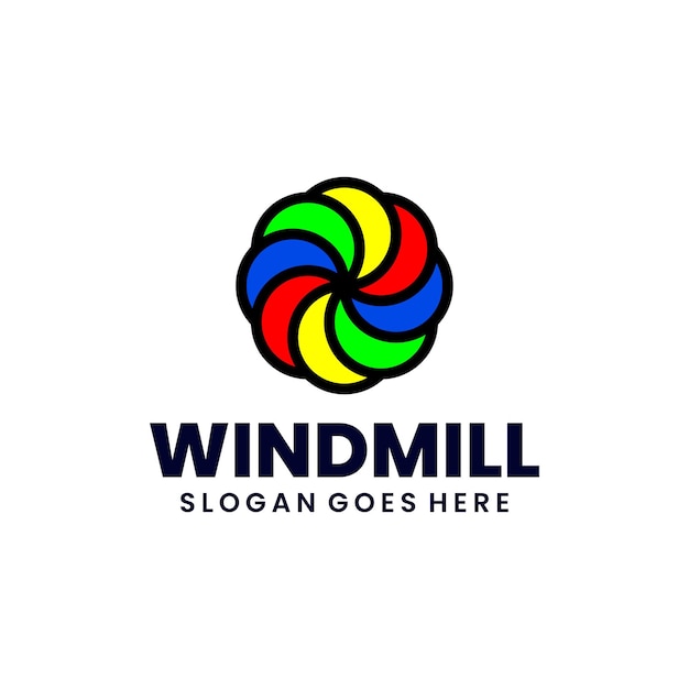 Free Vector windmill illustration logo design