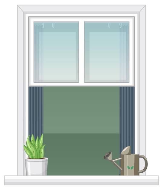 Free Vector a window for apartment building or house facade