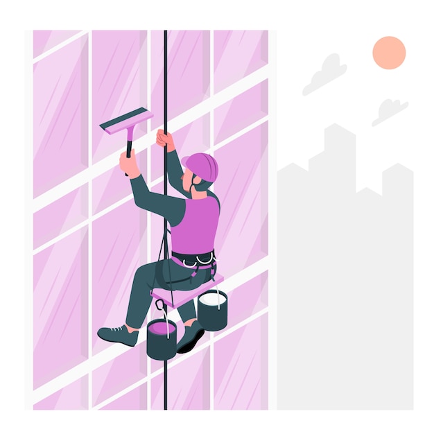 Window washer concept illustration