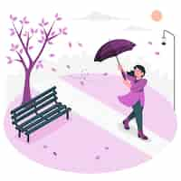 Free vector windy day concept illustration