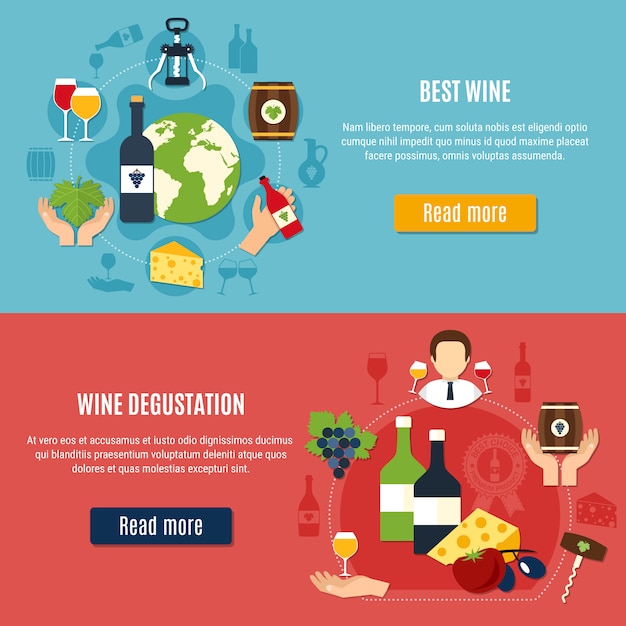 Free vector wine banner set