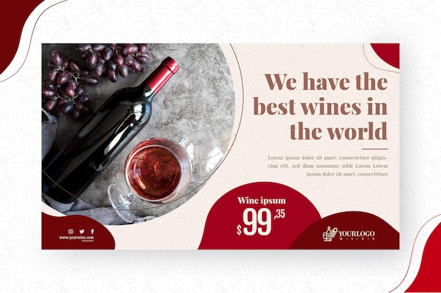 Free Vector wine banner template