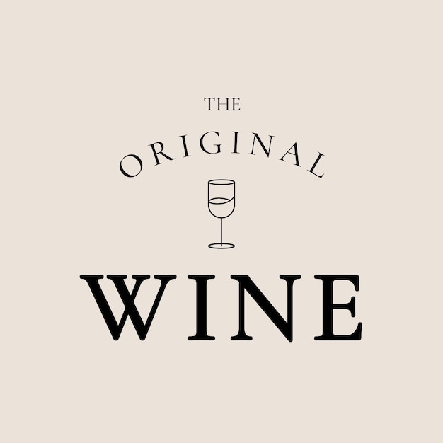 Free Vector wine bar logo template with minimal wine glass illustration