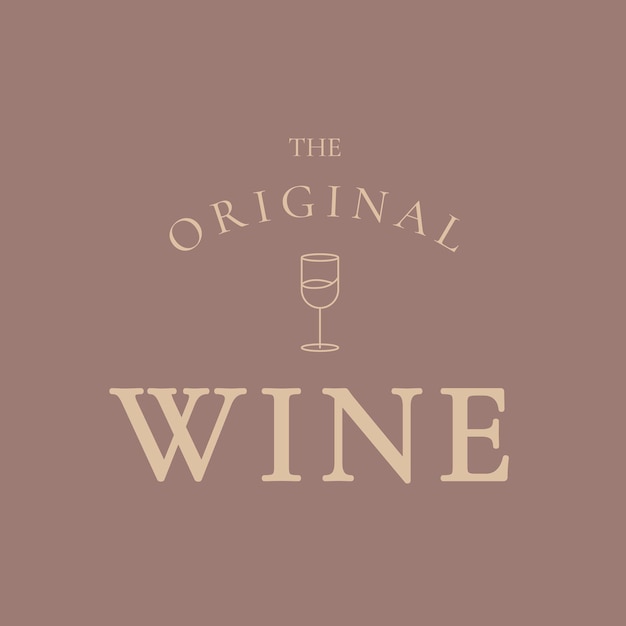 Free Vector wine bar logo template  with minimal wine glass