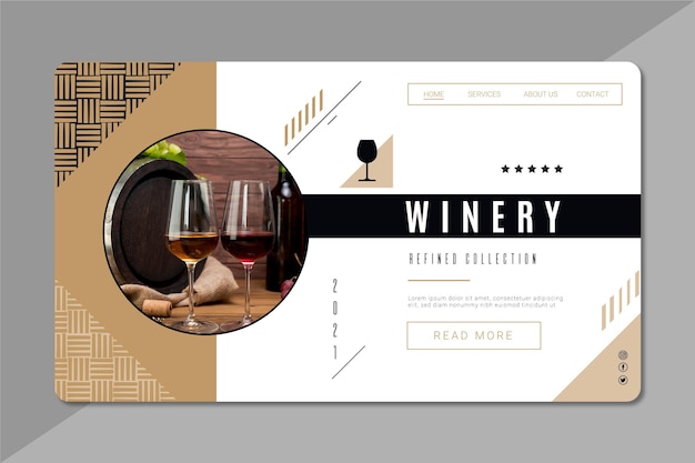 Free vector wine brand landing page template