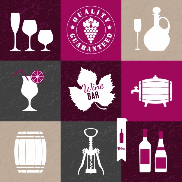 Free Vector wine collage