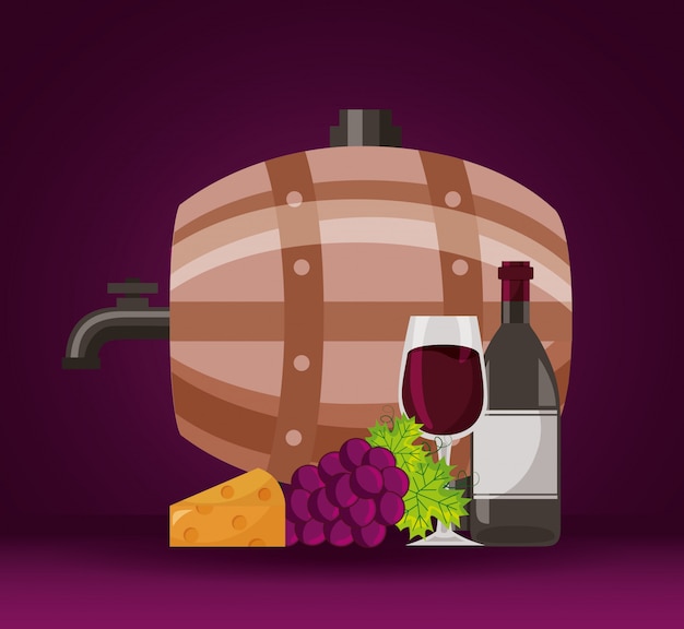 Free Vector wine cup bunch fresh grapes splash