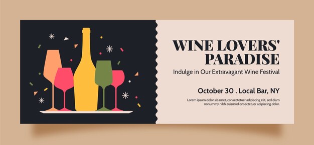 Wine festival facebook cover template