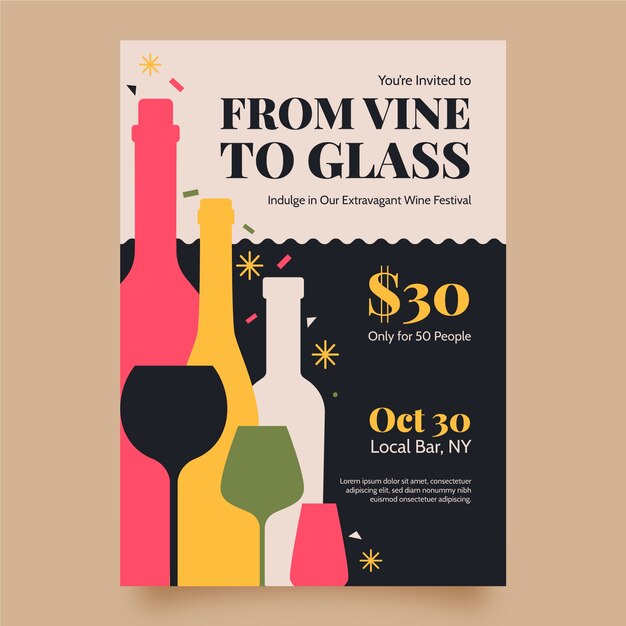 Wine festival invitation template