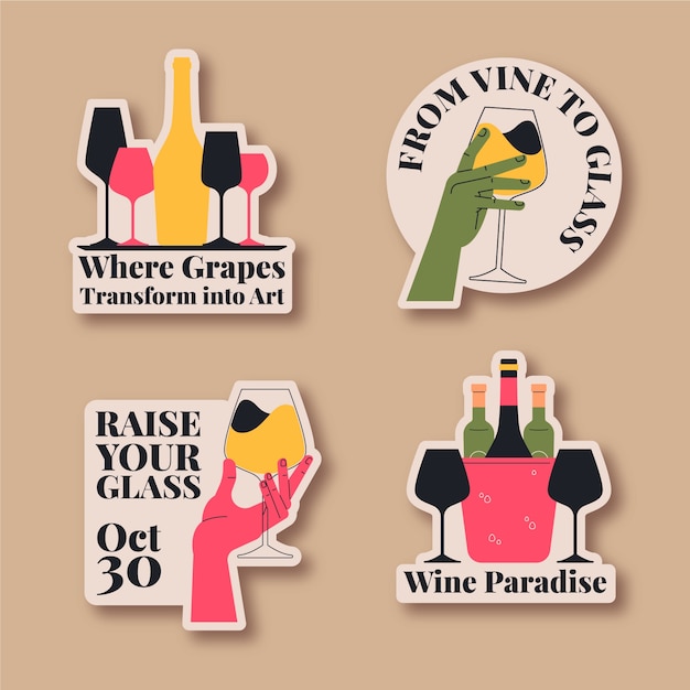 Wine festival labels  template