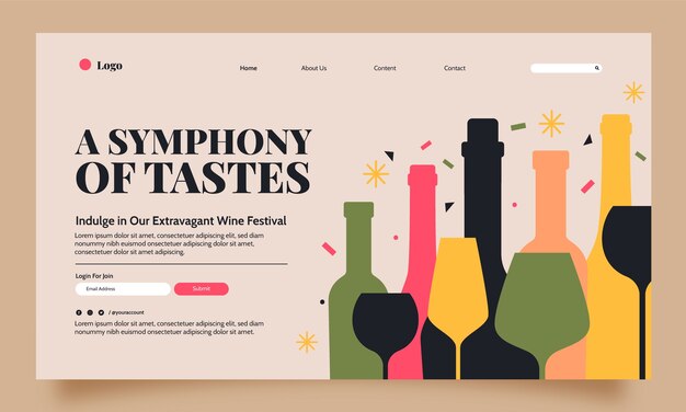 Wine festival landing page template