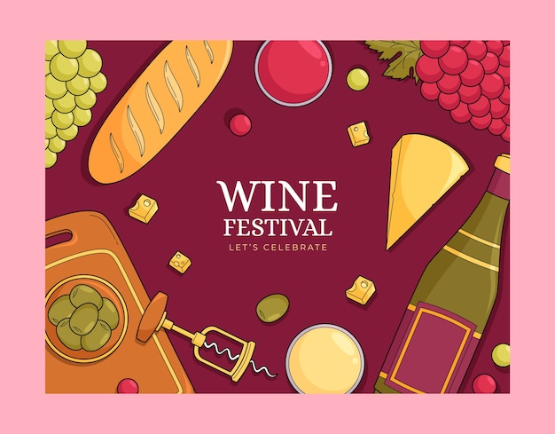 Free Vector wine festival  photocall template