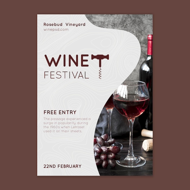 Free Vector wine festival poster template