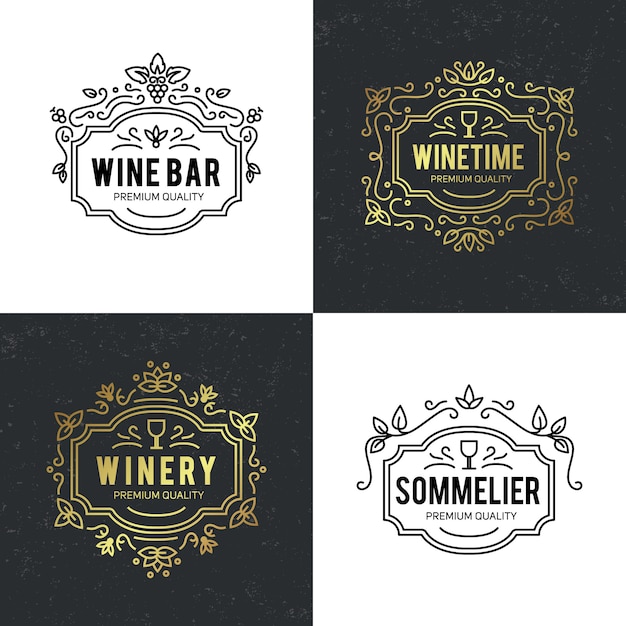 Free vector wine glass and grapes vintage lettering background